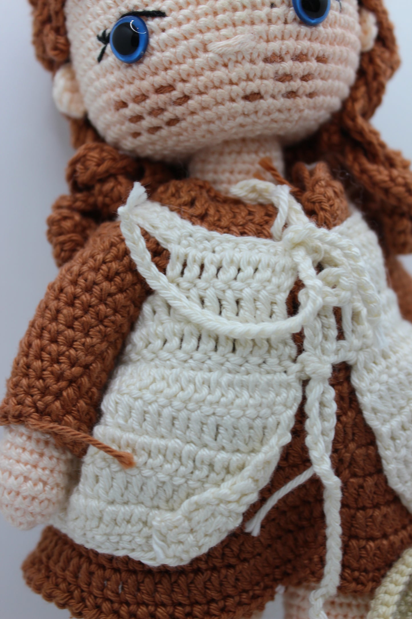 Handmade Doll in Brown Dress &amp; Hat